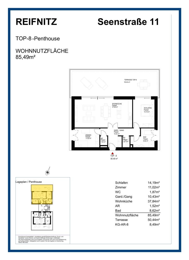 Penthouse mit 53 m² Dachterrasse und Seeblick – Reifnitz, Wörthersee