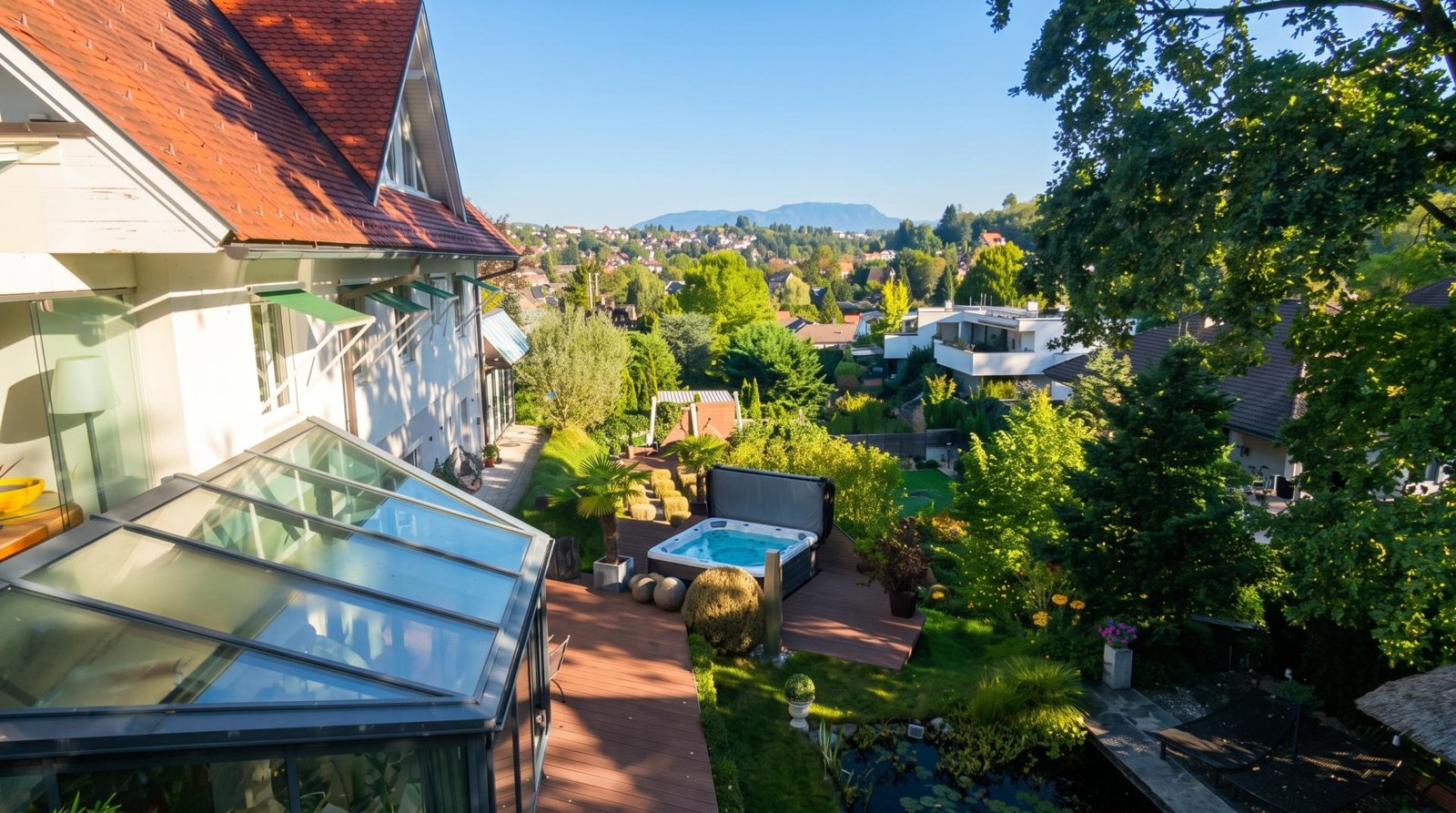 Graz-St. Peter · Anwesen mit 380 m² Wohnfläche, privatem Spa und 2.163 m² umzäuntem Garten — am Grüngürtel, am Ende einer Sackstraße