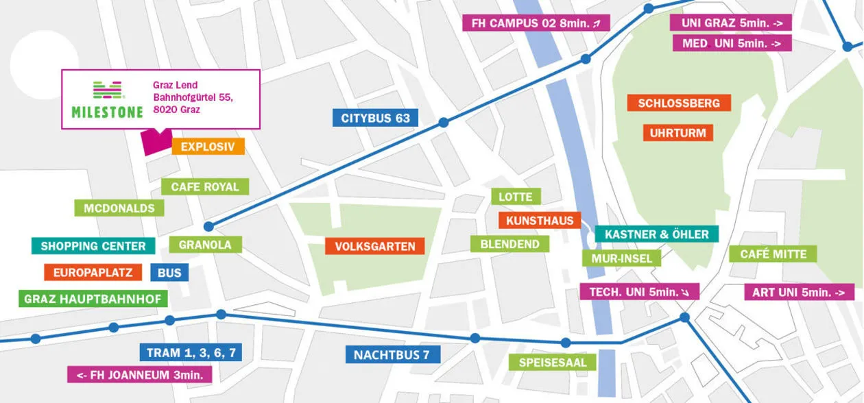 Lageplan Milestone Graz Lend