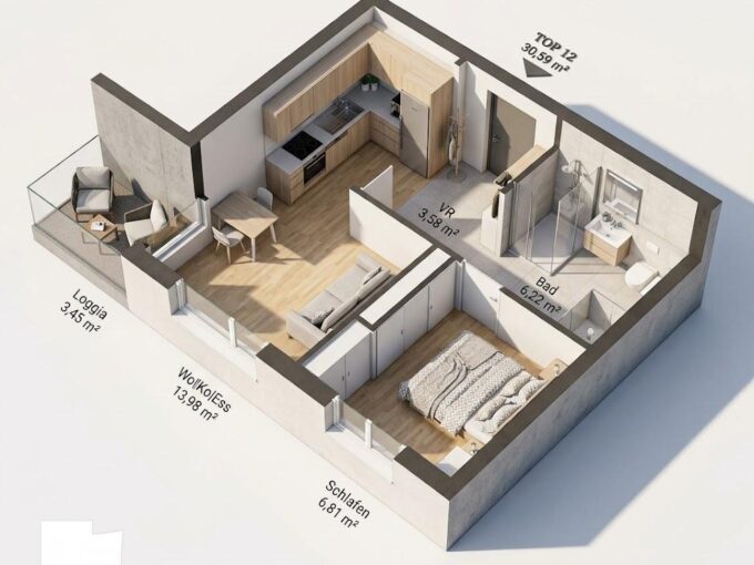Grundriss TOP 12 MurPur Immoxx — IMMOXX. Immobilien Graz