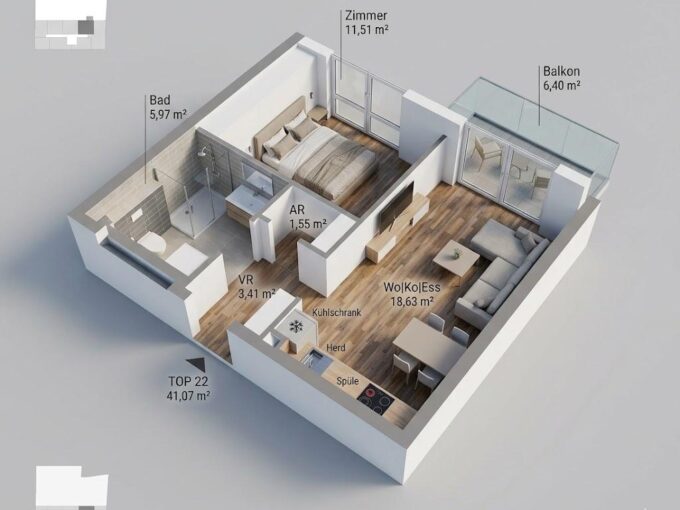 Grundriss TOP 22 MurPur Immoxx — IMMOXX. Immobilien Graz