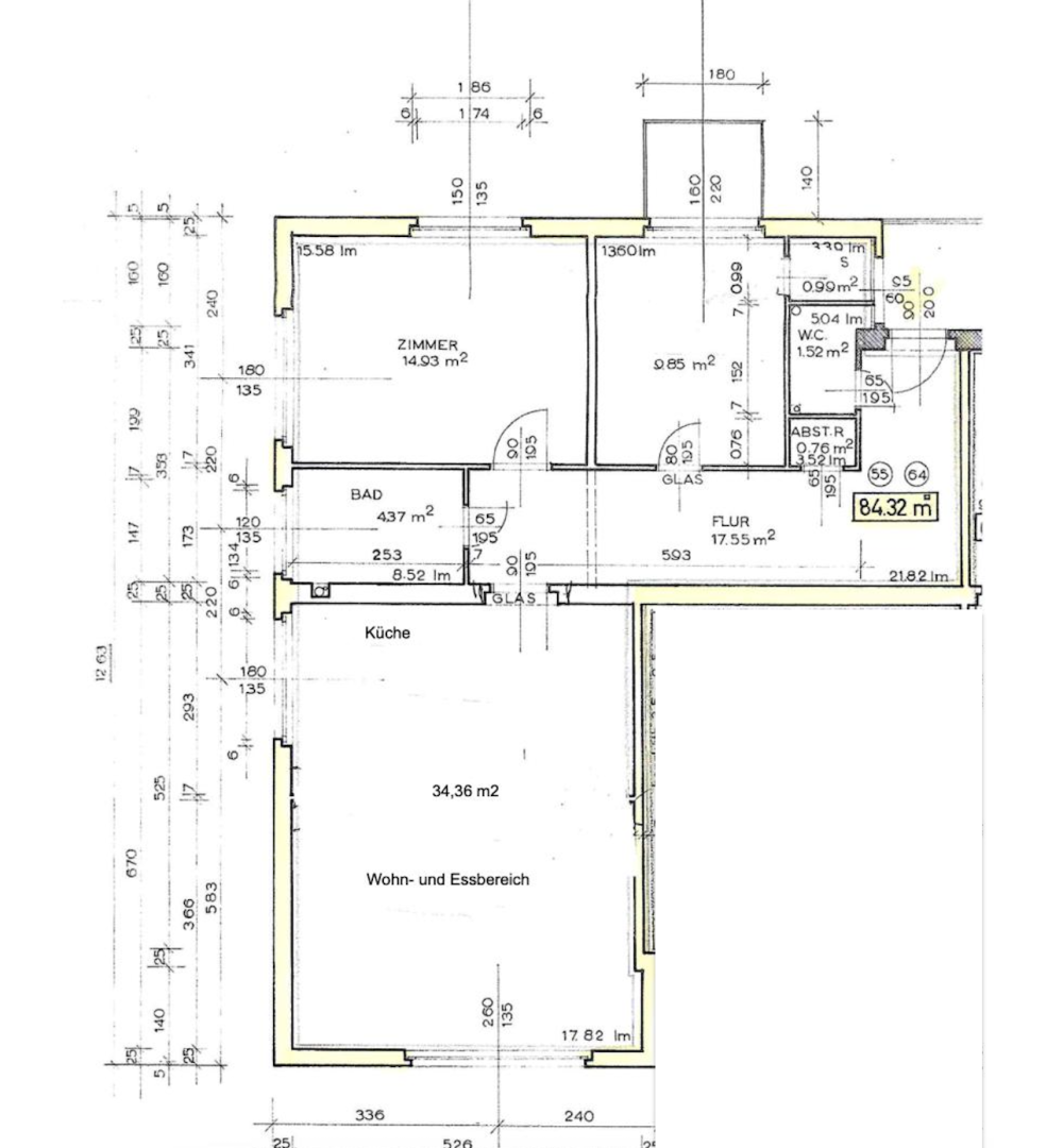 Grundriss Wunderschöne, lichtdurchflutete und komplett renovierte 3-Zimmer Wohnung mit Ausblick