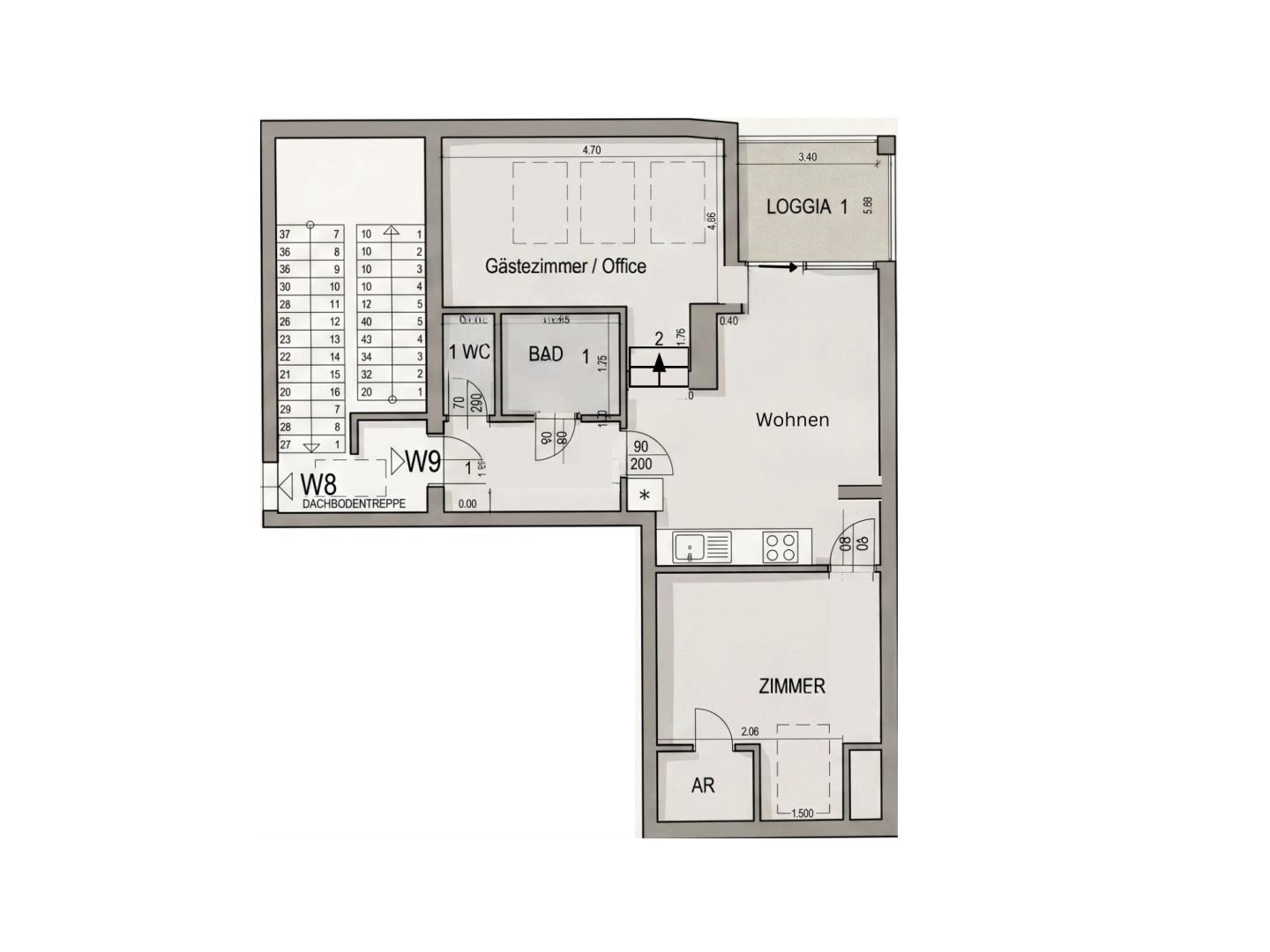 Grundriss Wunderschön sanierte 3-Zimmer-Wohnung in Top-Lage