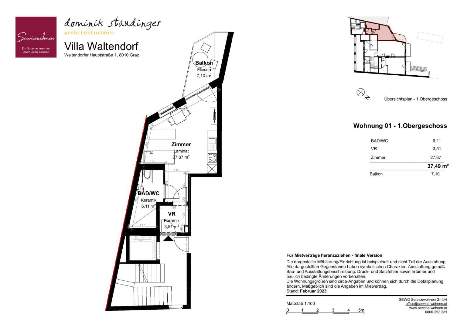 Grundriss VILLA Waltendorf – Geförderter Neubau mit Balkon!