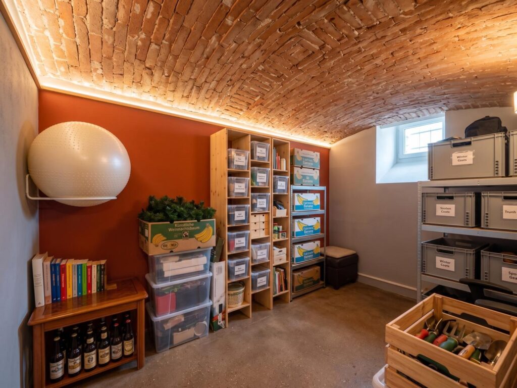 Ordination, Kanzlei, Studio: 227 m² Altbau-Gewerbefläche bei der HAK Grazbachgasse — zwei Ebenen, zwei getrennte Eingänge – Sportzimmer im Kellerbereich