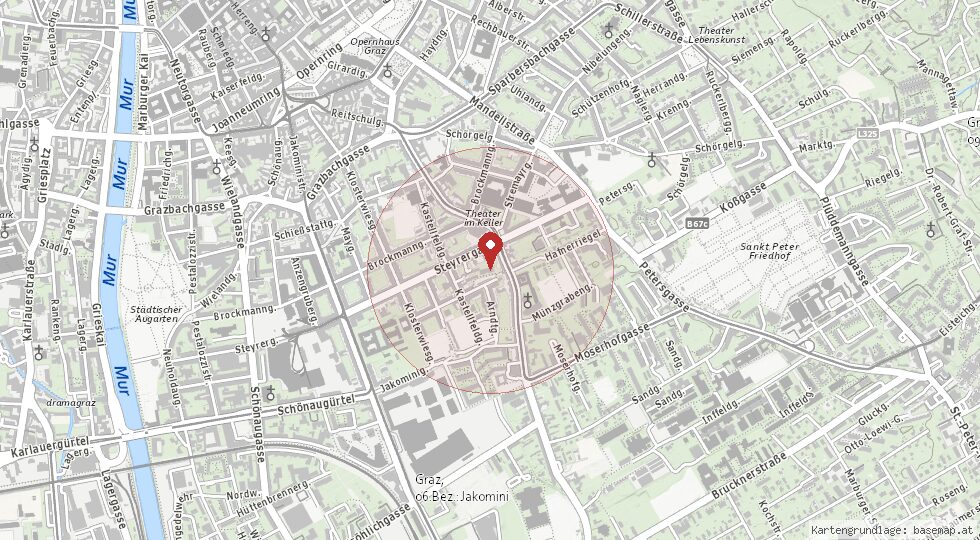 Lage Winkelgasse 2 - 4, 8010 Graz – Umgebungskarte