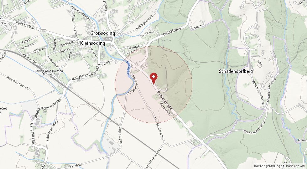 Lage Packerstraße, 8561 Großsöding – Umgebungskarte