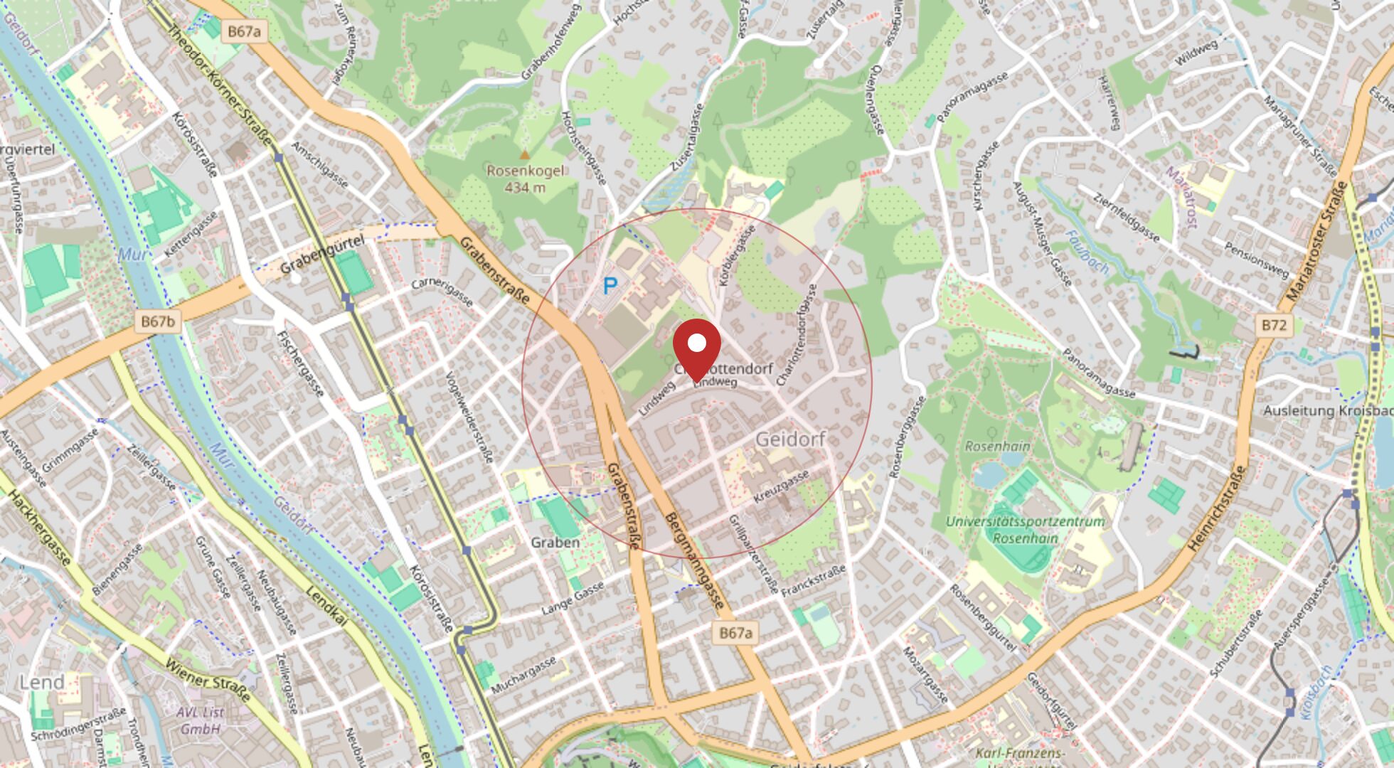 Lage Lindweg, 8010 Graz · OpenStreetMap