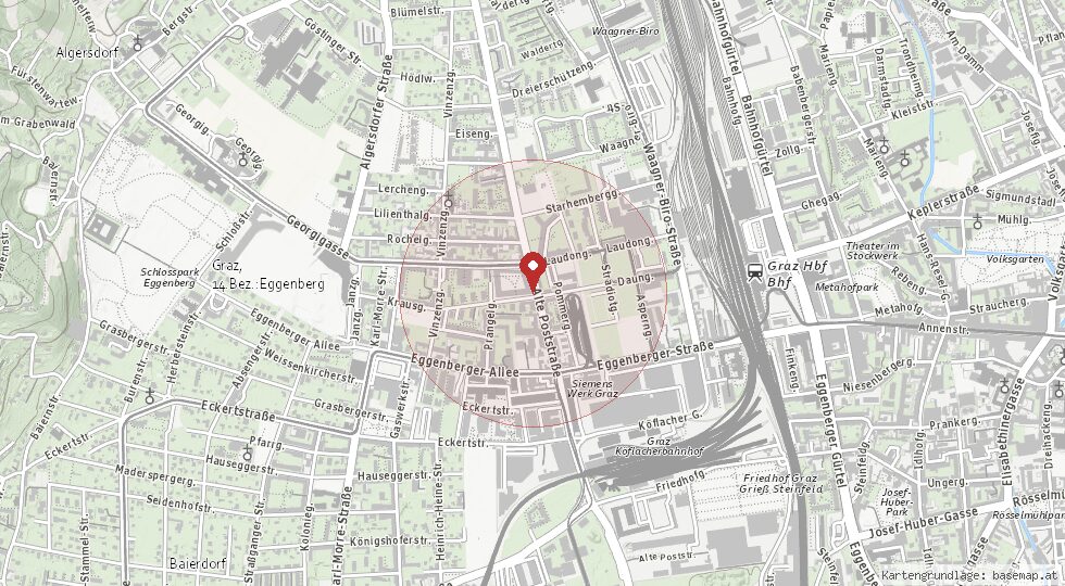 Lage 8020 Graz · Eggenberg – Umgebungskarte