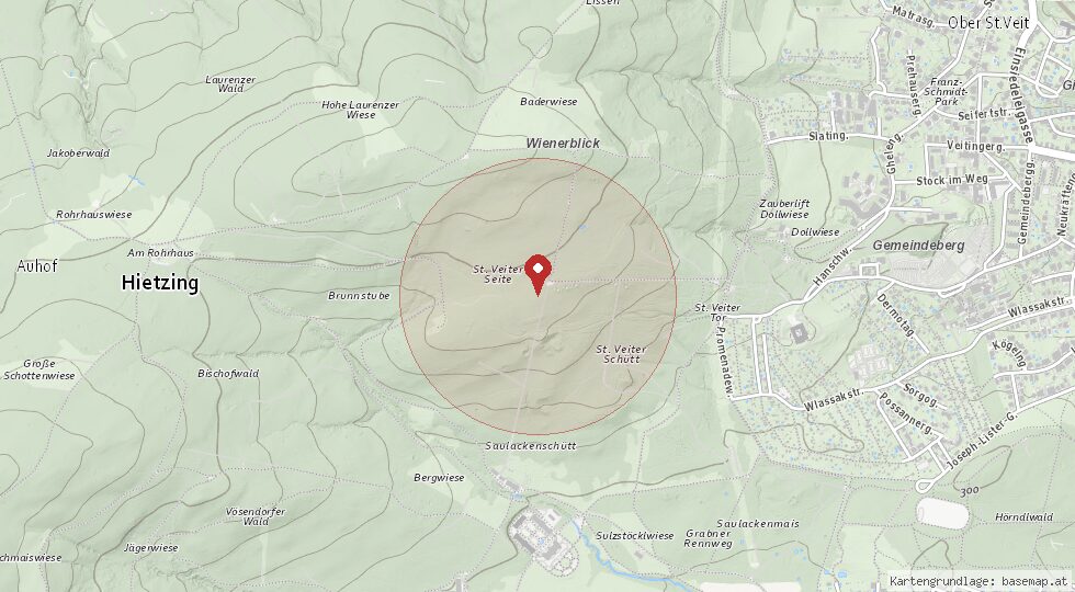 Lage 1130 Wien, Hietzing – Umgebungskarte