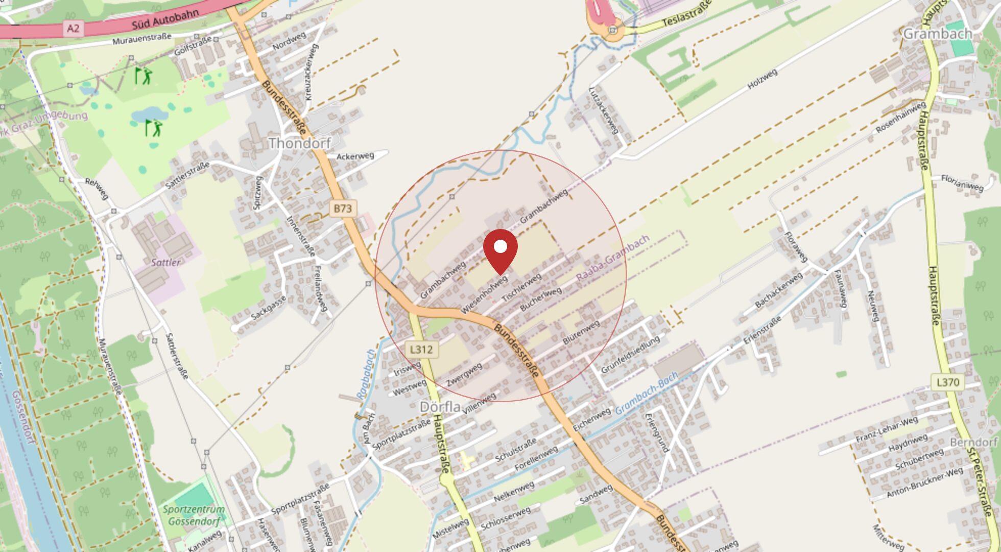 Lage Wiesenhofweg 9, 8077 Gössendorf · OpenStreetMap
