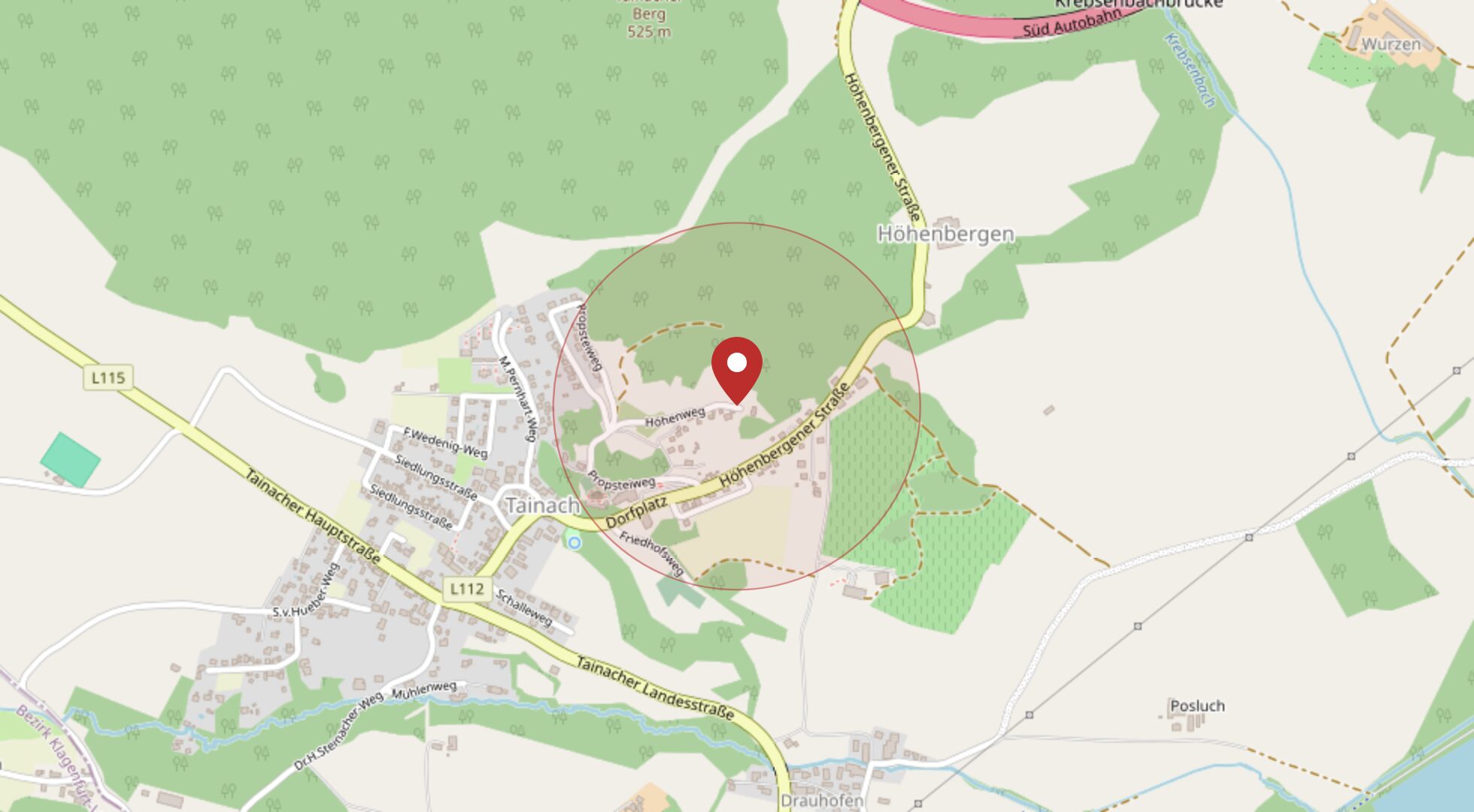 Lage Höhenweg 9, 9121 Tainach · OpenStreetMap