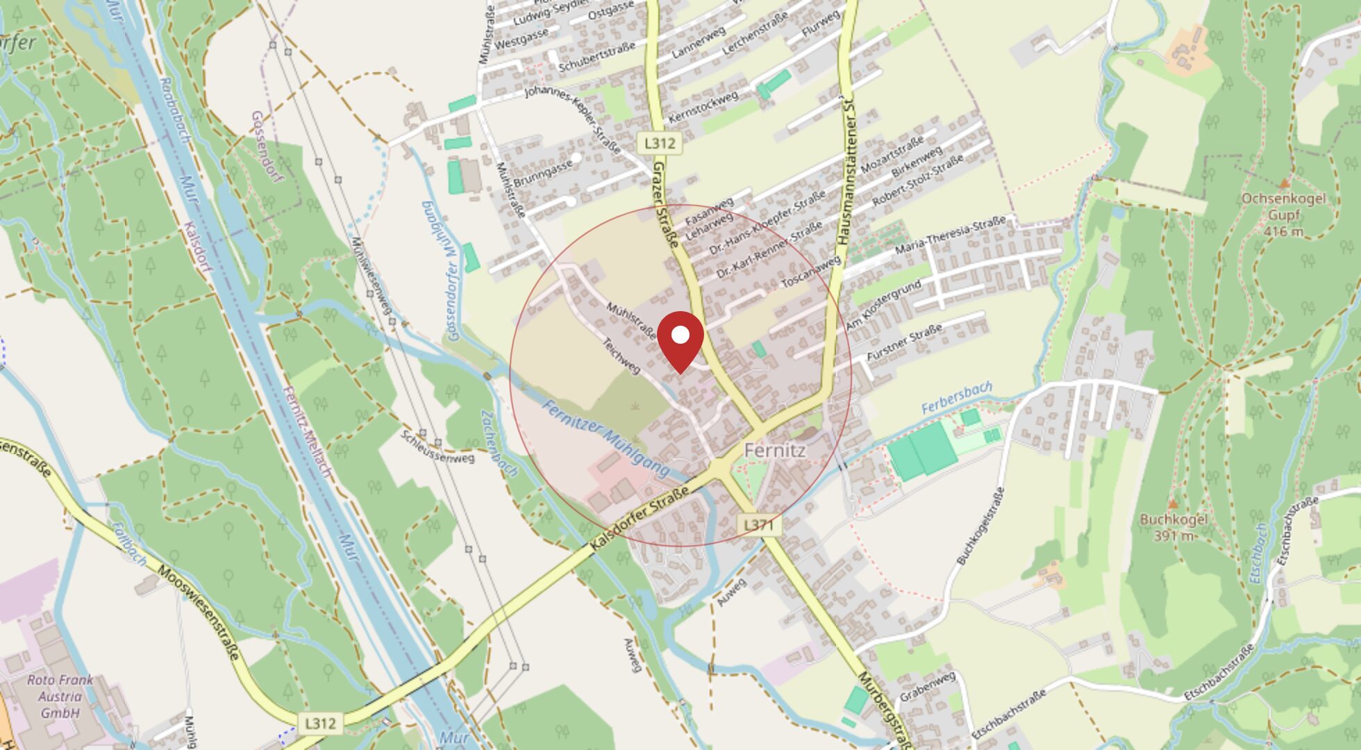 Lage Mühlstrasse 5, 8072 Fernitz · OpenStreetMap