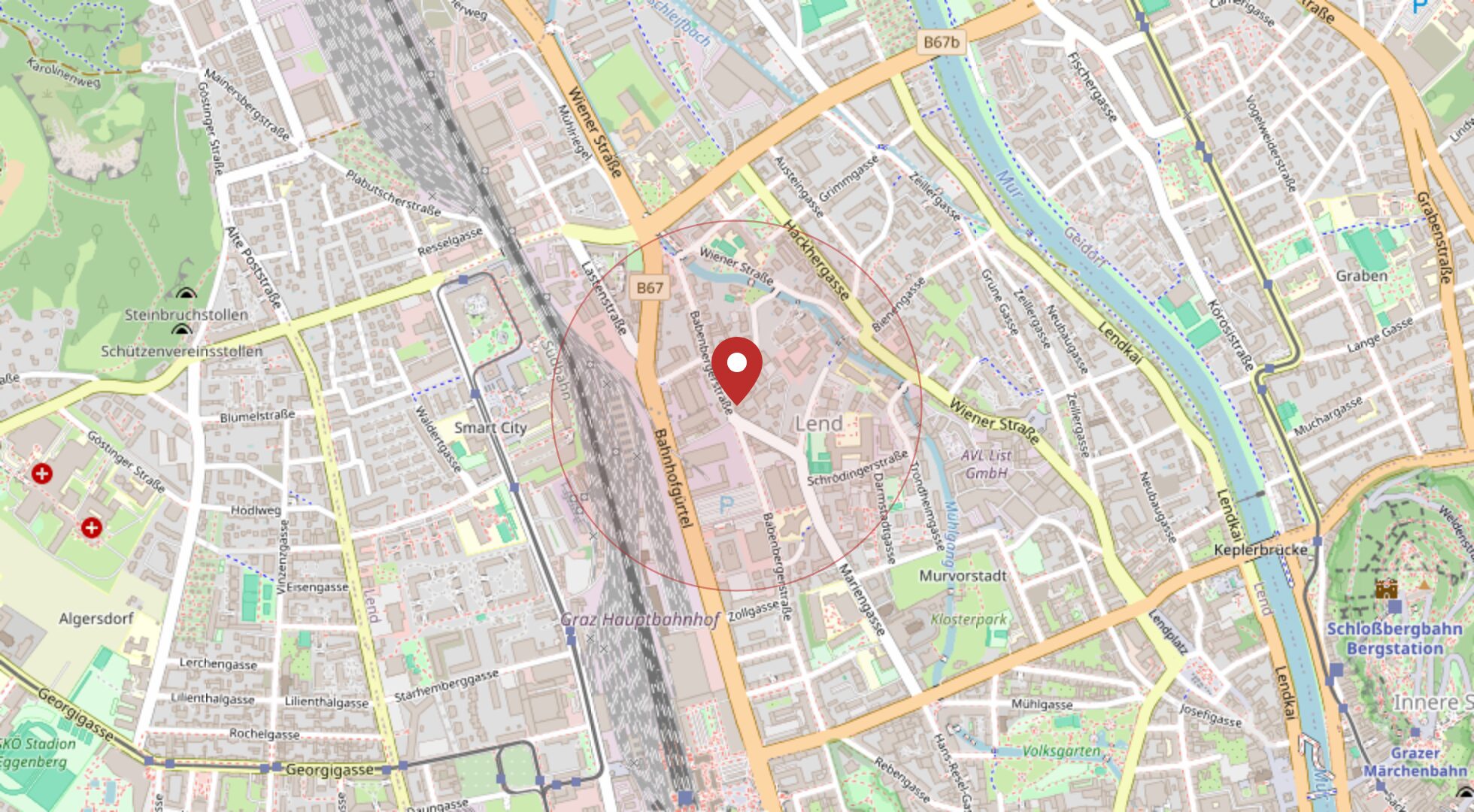 Lage Babenbergerstraße 104, 8020 Graz · OpenStreetMap