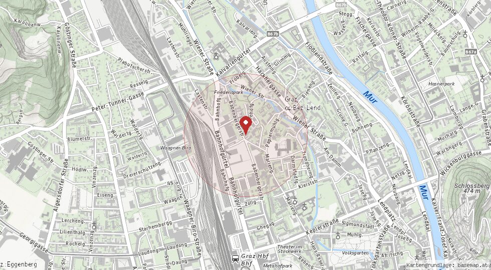 Lage Babenbergerstraße 104, 8020 Graz – Umgebungskarte