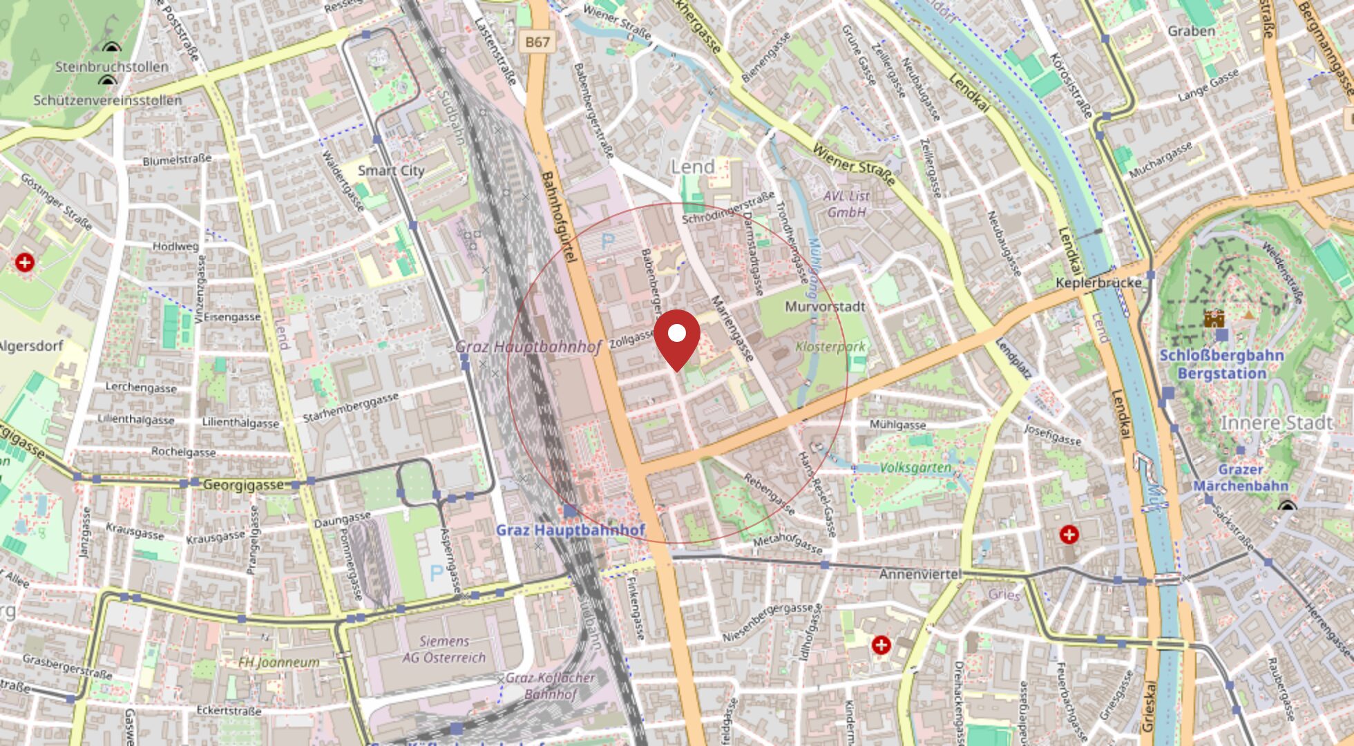 Lage Babenbergerstraße 42, 8020 Graz · OpenStreetMap