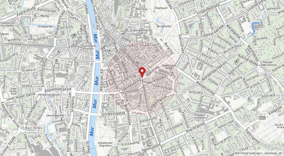 Lage Schönaugasse 30, 8010 Graz – Umgebungskarte