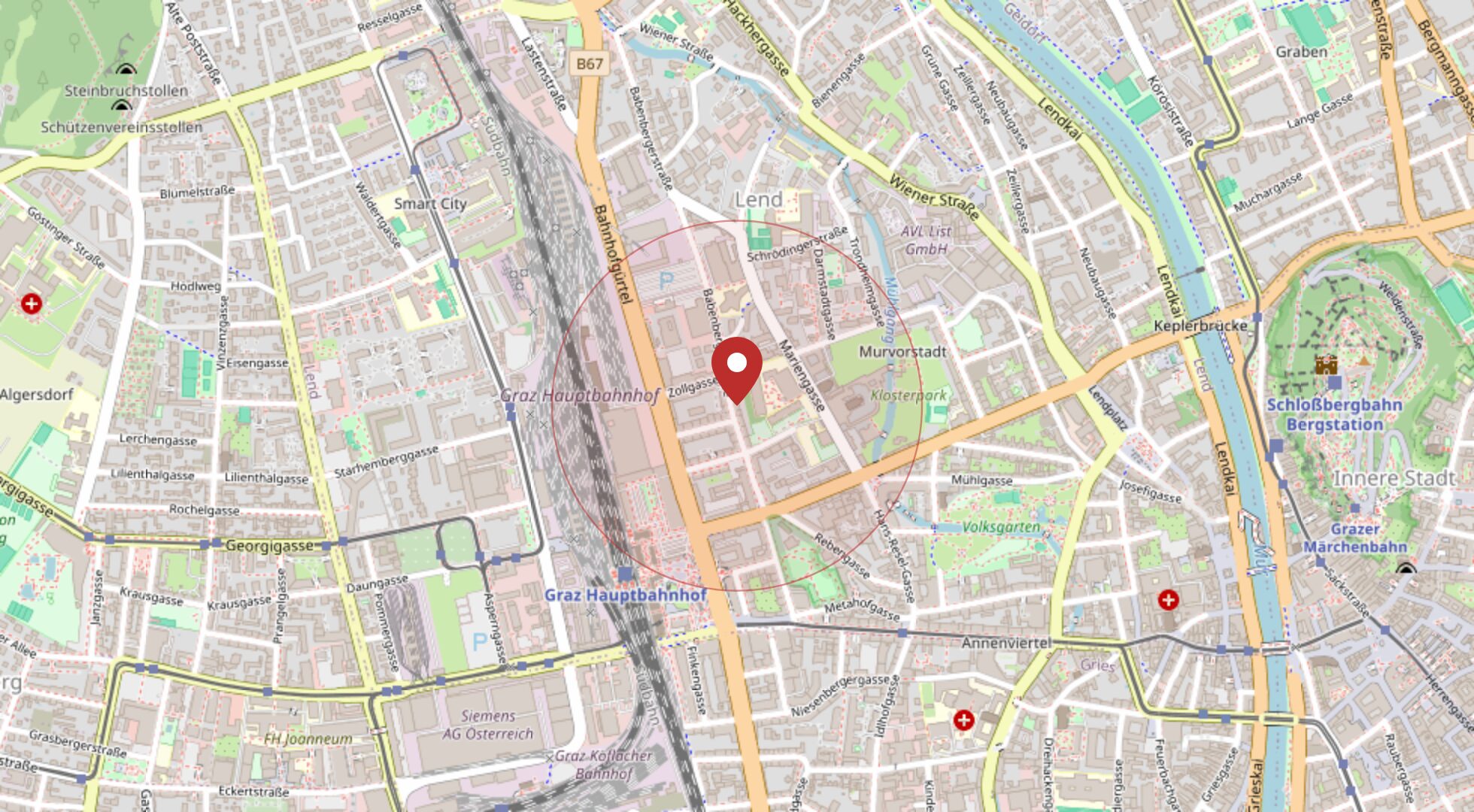 Lage Babenbergerstraße 46, 8020 Graz · OpenStreetMap