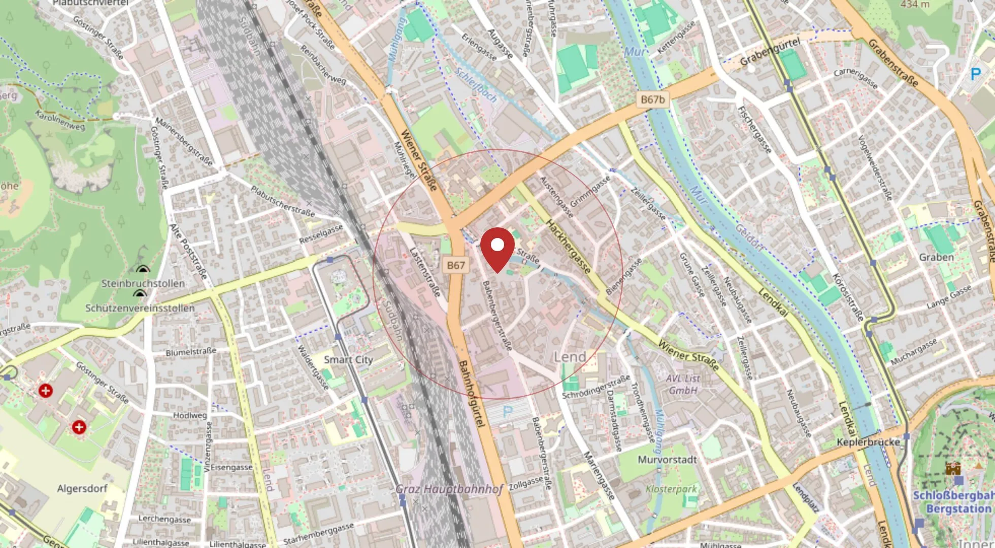 Lage Babenbergerstraße 130, 8020 Graz · OpenStreetMap