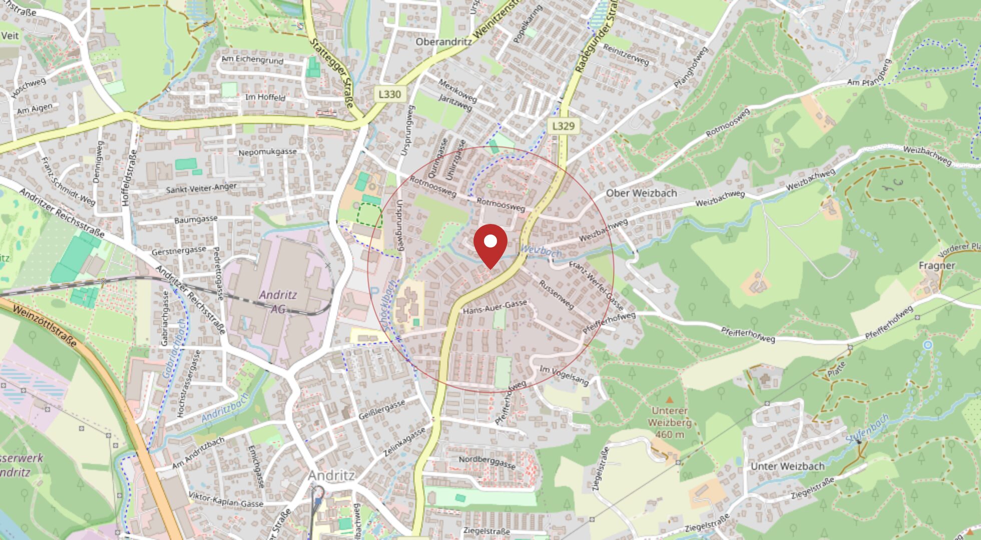 Lage 8045 Graz · Andritz · OpenStreetMap
