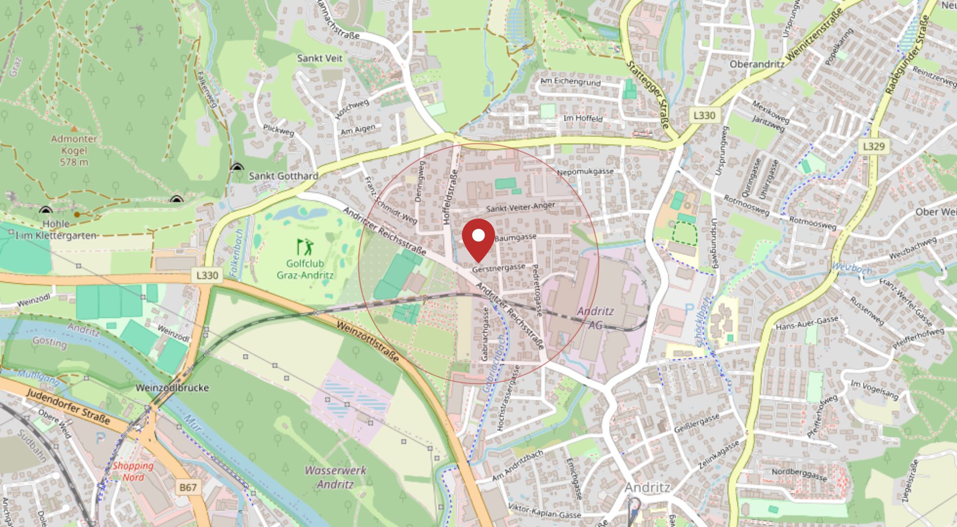 Lage 8045 Graz · Andritz · OpenStreetMap