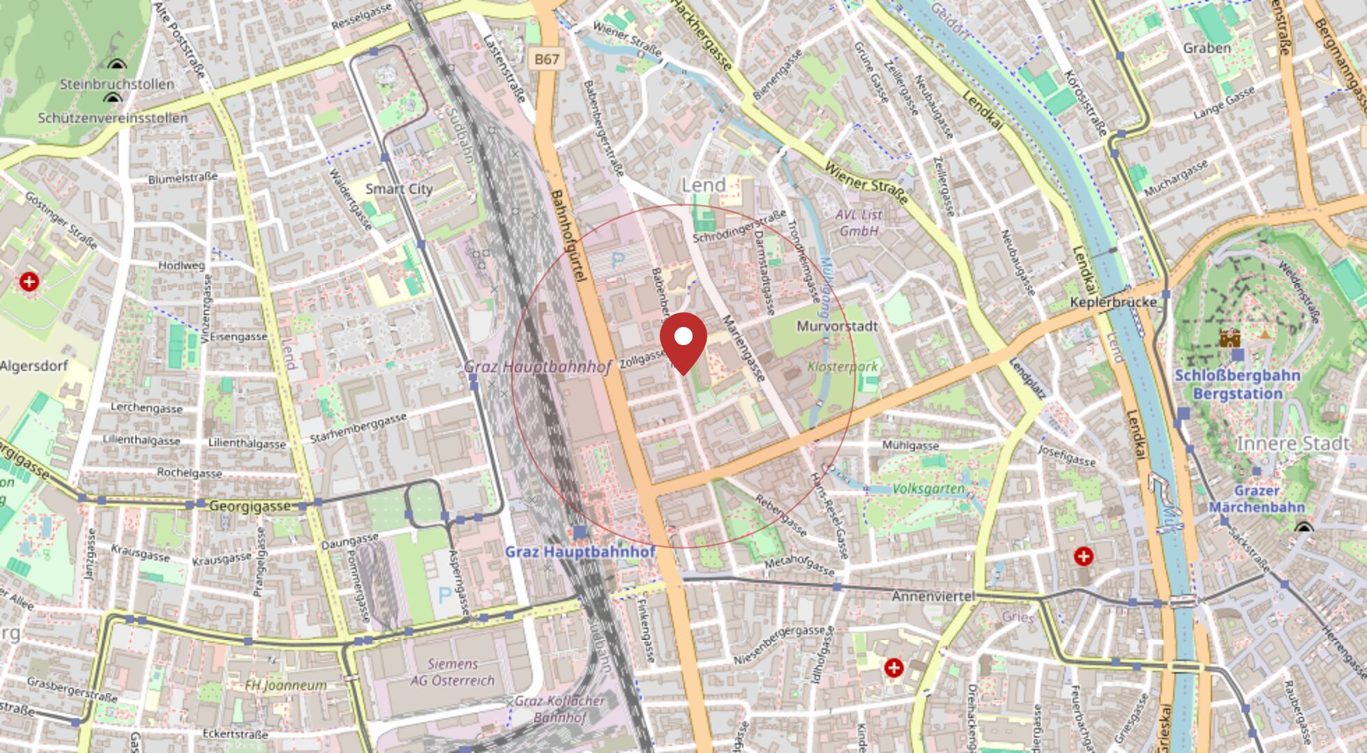 Lage Babenbergerstraße 46, 8020 Graz · OpenStreetMap