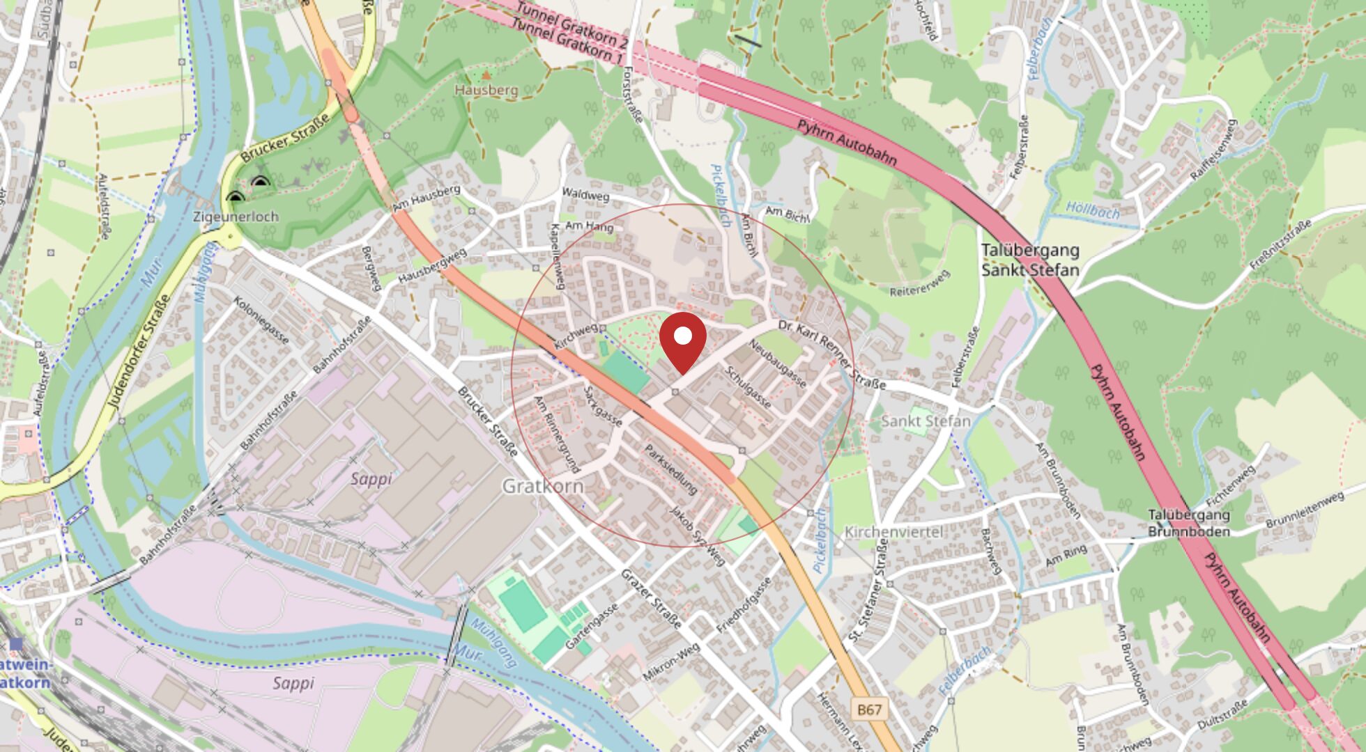 Lage 8101 Gratkorn · OpenStreetMap