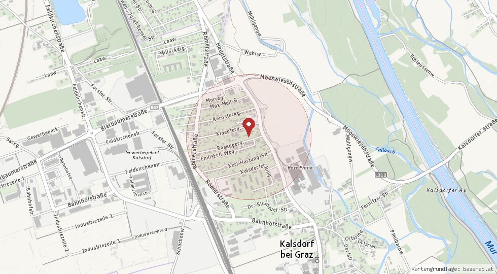 Lage Rossegergasse 8, 8401 Kalsdorf bei Graz – Umgebungskarte