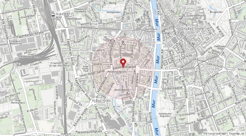 Lage Rösselmühlgasse 15, 8020 Graz – Umgebungskarte