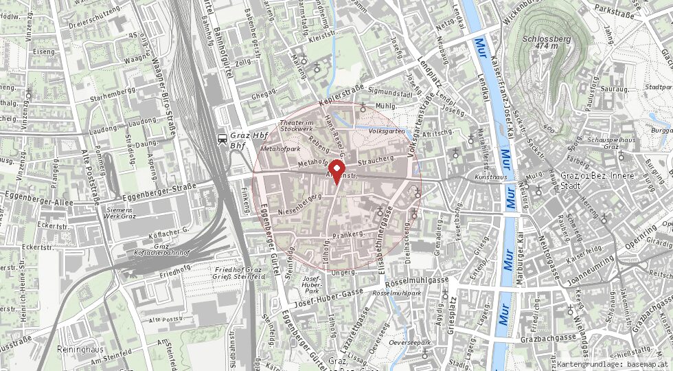 Lage Idlhofgasse 4, 8010 Graz – Umgebungskarte