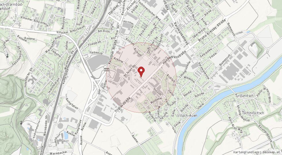 Lage 9500 Villach – Umgebungskarte