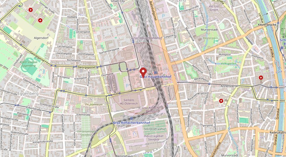 Lage Wagner-Biro-Straße 12, 8020 Graz – Umgebungskarte