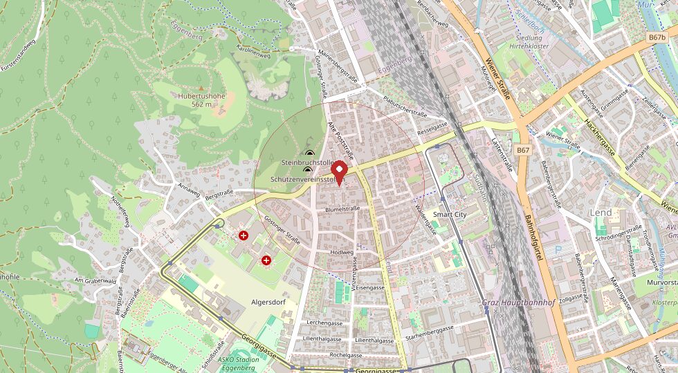 Lage Algersdorferstraße 66B, 8020 Graz – Umgebungskarte