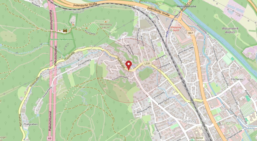 Lage Thalstraße 3, 8051 Graz · Gösting – Umgebungskarte