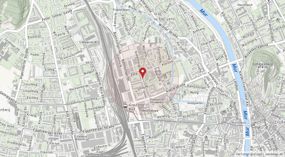 Lage Babenbergerstraße 46, 8020 Graz – Umgebungskarte