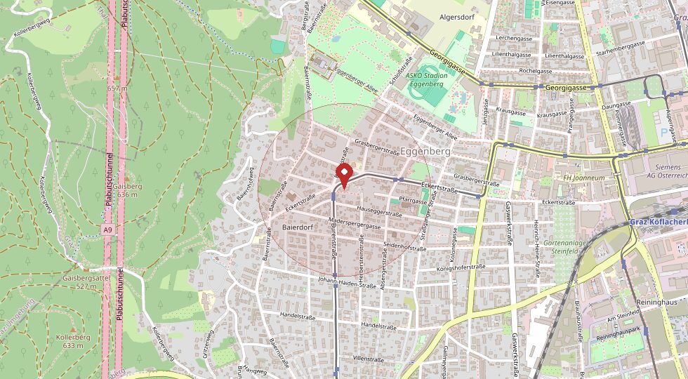 Lage 8020 Graz – Umgebungskarte