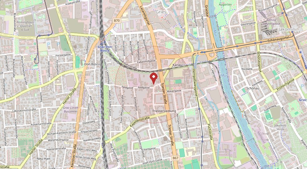 Lage Vinzenz Muchitsch Straße 8, 8020 Graz – Umgebungskarte