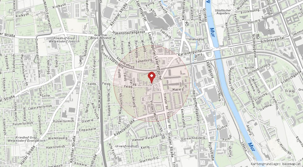 Lage Vinzenz Muchitsch Straße 8, 8020 Graz – Umgebungskarte