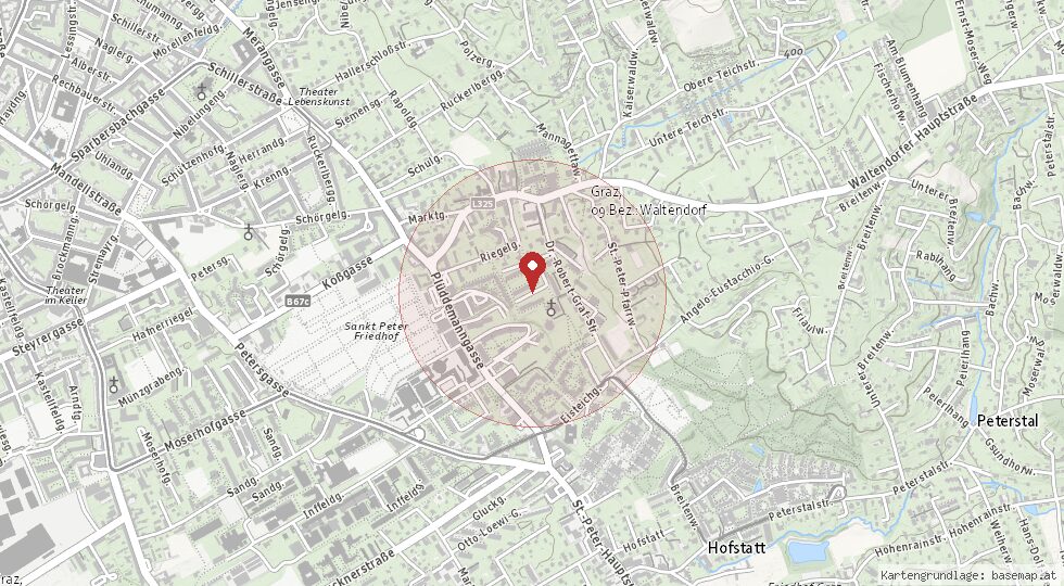 Lage Dr. Robert Graf Strasse, 8010 Graz – Umgebungskarte
