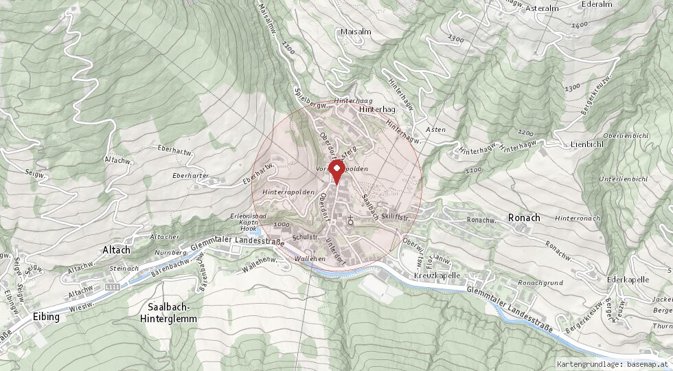 Lage 5753 Saalbach – Umgebungskarte