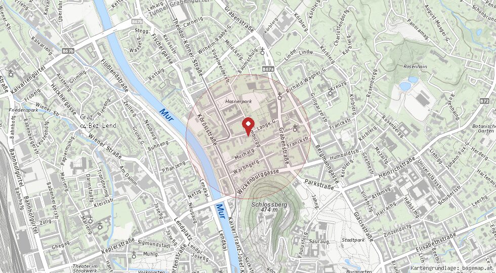Lage 8010 Graz · Geidorf – Umgebungskarte