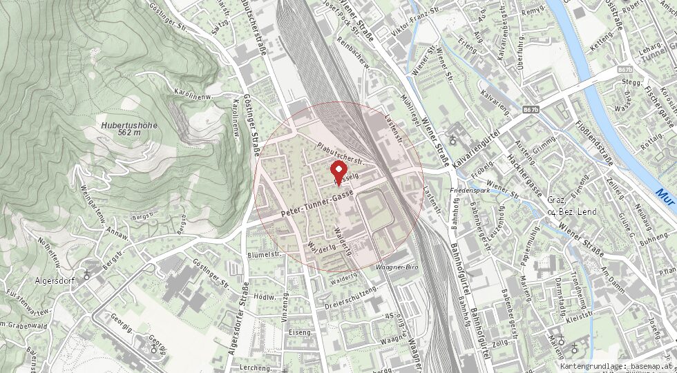 Lage 8020 Graz · Eggenberg – Umgebungskarte