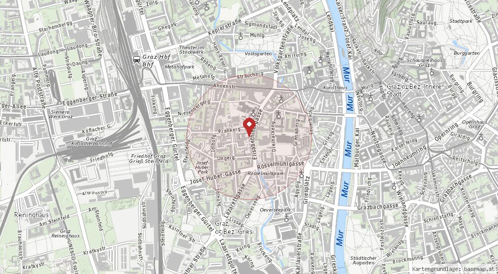 Lage 8020 Graz – Umgebungskarte