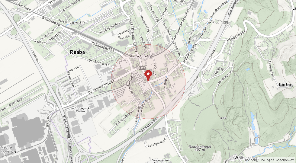 Lage 8074 Raaba – Umgebungskarte