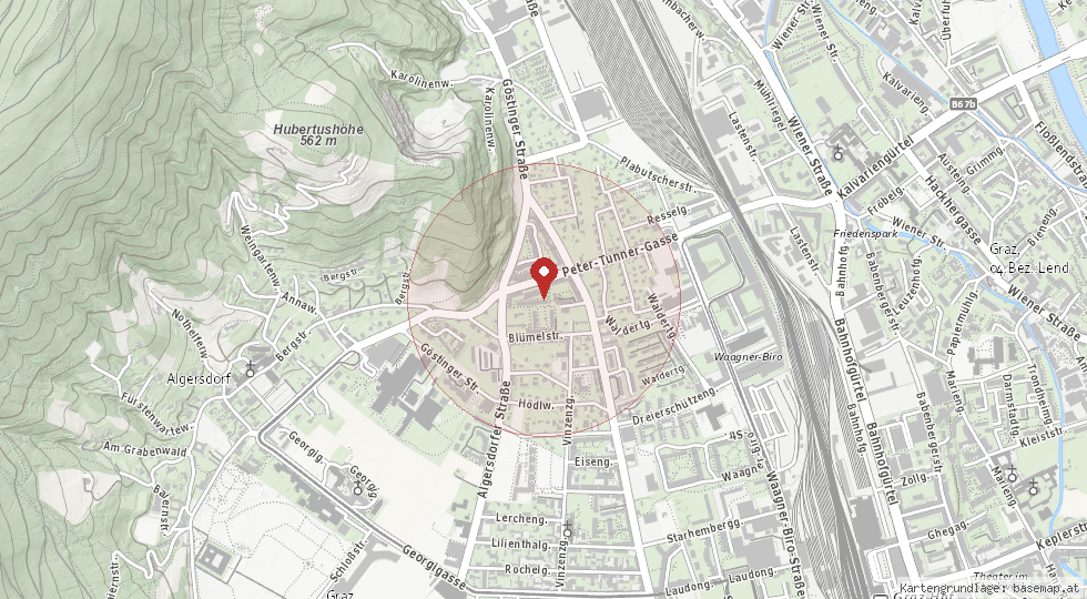 Lage Algersdorferstraße 66B, 8020 Graz – Umgebungskarte
