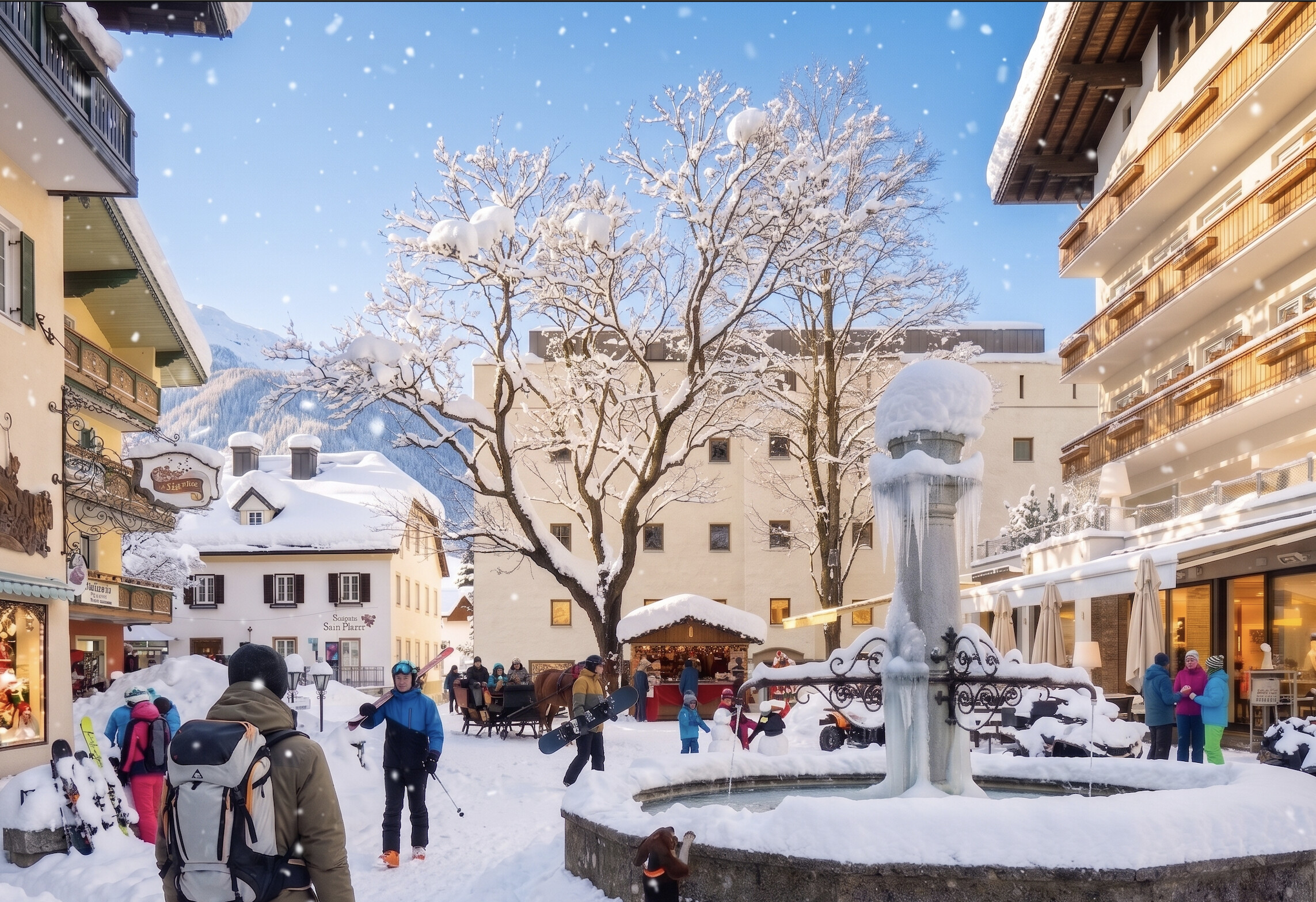Bad Hofgastein Ortskern im Winter, Ski-amadé-Region