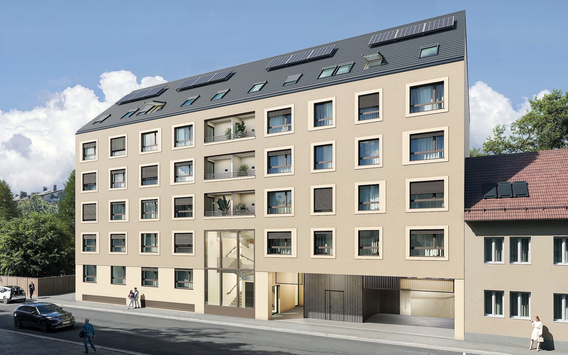 MUR|PUR — Außenansicht Neubau Lagergasse, Graz