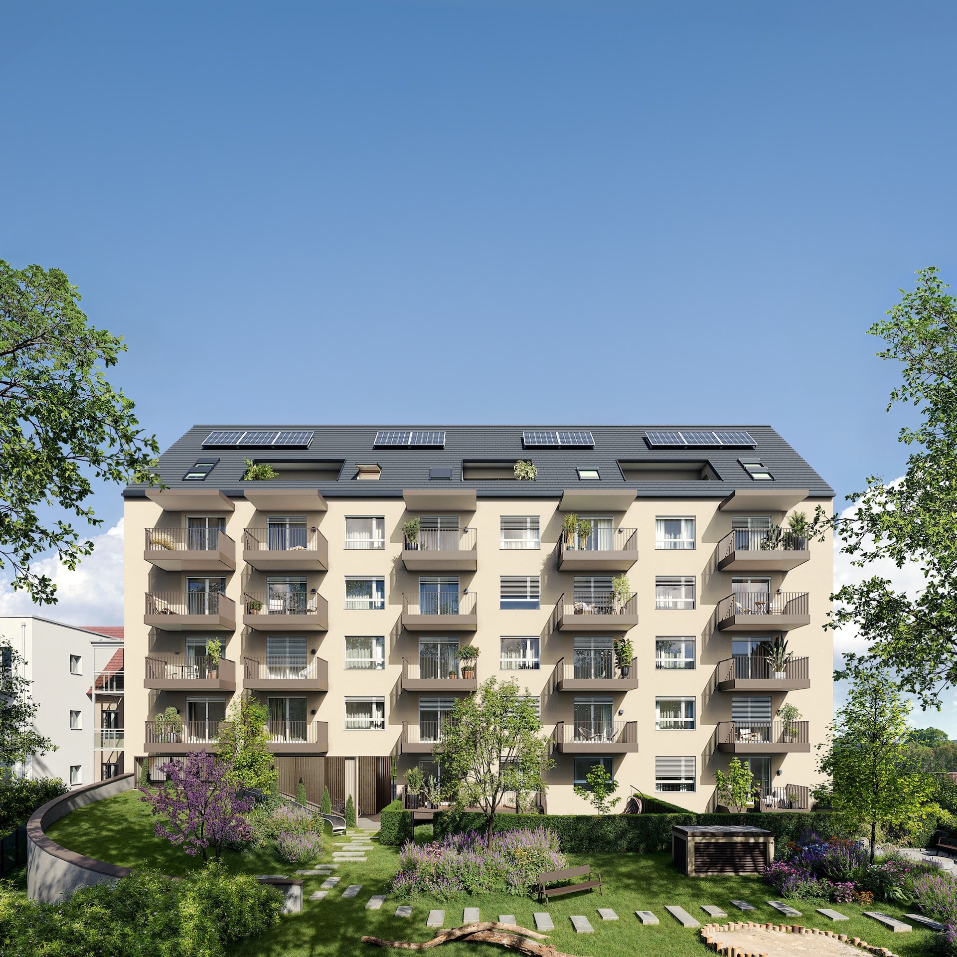 MUR|PUR begrünter Innenhof mit Garten