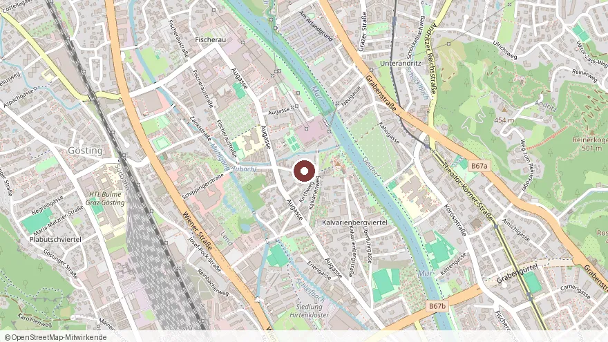 Lage von Schippingerstraße, Gösting im Grazer Bezirk Gösting