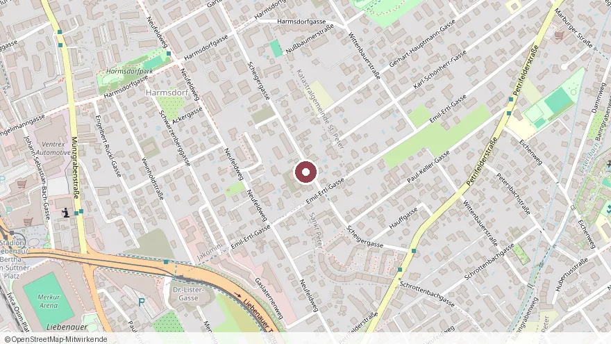 Lage von Scheigergasse, Jakomini im Grazer Bezirk Jakomini